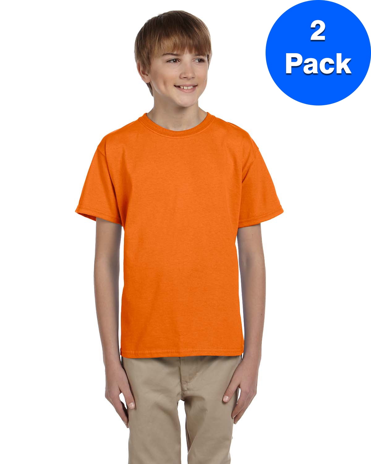 Boys Kids Childrens Childs Plain ORANGE Cotton Short Sleeve T-Shirt Tee Shirt 