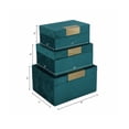 thumbnail image 5 of Decorative Boxes for Home Decor - Modern Storage Boxes with Lid for Jewelry, Keepsakes, or Entryway Table - Compact Home Organizer for Dresser, Bookshelfm or Office - Set of 3; 7", 8", & 9", Teal, 5 of 13