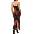 thumbnail image 3 of INSPIRE CHIC Floral Mesh Dress for Women's Sleeveless Spaghetti Strap Cami Bodycon Maxi Dresses XS Black, 3 of 5