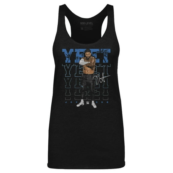 Women's 500 Level Heather Black Jey Uso Yeet Tri-Blend Tank Top