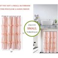thumbnail image 7 of Peach Pink Ruffle Shower Curtain, Vintage Handcrafted Bow Tie Bath Curtain for Master Bathroom, Ruched Microfiber Bathroom Curtain with 8 Buttonholes, 48" W x 72" H (LQ-10), 7 of 7