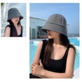 thumbnail image 4 of dianhelloya Bucket Hat for Women Wide Brim Round Dome Sunscreen Bucket Hat Women Summer Solid Color Fisherman Hat Fashion Accessories, 4 of 5