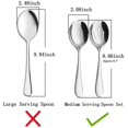 thumbnail image 2 of AOOSY Ensemble de 6 Cuillères de Service en Acier Inoxydable - Comprend 3 Cuillères Solides et 3 Cuillères à Fentes, 8.7 Pouces, Idéal pour Buffet, Cuisine et Banquet, 2 of 8