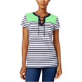 thumbnail image 1 of Camiseta básica con bloques de color Charter Club para mujer azul extragrande, 1 of 2