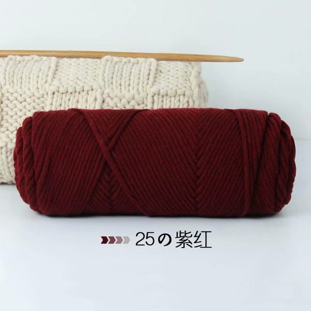 Xiao Hua Hilo de lana para tejer y hacer crochet: hilo premium teñido a mano, suave y duradero, Hometown Yarn, 500 g, rojo oscuro.