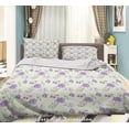 thumbnail image 3 of 3D Verde Púrpura Floral Funda Nórdica Set Ropa de Cama Funda Nórdica Fundas de Almohada Sf36, 3 of 3