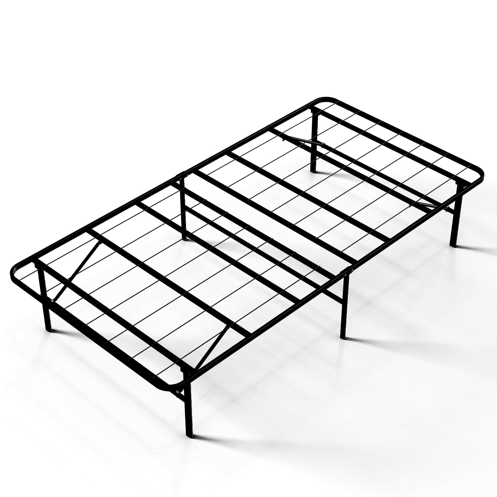 WASUHE 14" Height Twin Bed Frame, Heavy-Duty Foldable Metal Bed Frame with Underbed Storage, No Box Spring Needed - Quiet & Easy to Assemble , Ideal for Bedrooms, Apartment & Dorm Rooms, Black