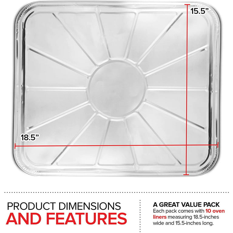  PLASTICPRO Disposable Foil oven liner Reusable Oven Drip Pan -  Tray for Cooking and Baking Pack of 5: Home & Kitchen