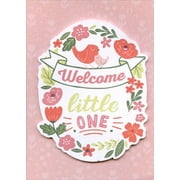 Paper House Productions Welcome Little One Tip On with Pink Gems 3D New Baby Congratulations Card