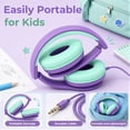 thumbnail image 6 of Wired Headphones for Kids, 85dB Volume Limit, 3.5mm Kids Headphones with Cord &USB C to 3.5mm Dongle, Adjustable, Foldable Toddler headsets for School, 6 of 6