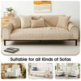 thumbnail image 3 of Eurhowing Stretch Sofa Slipcover 36"×63", 1-Piece Scratch-Resistant & Non-Slip Couch Cover Blanket for Kids/Pets, Soft Velvet Washable Furniture Protector, Beige, 3 of 7