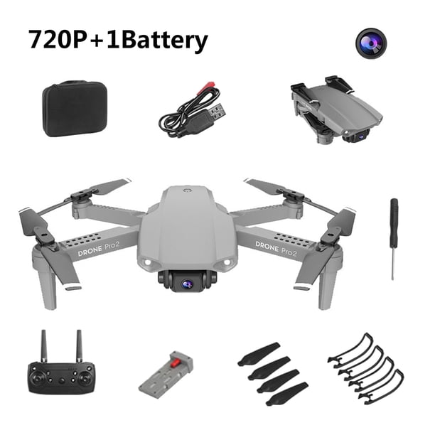 Drone eléctrico 2.4G Drone teledirigido recargable Quadcopter Flying Toy, gris, 720P Inevent EL001752-02B