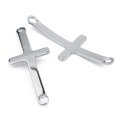 thumbnail image 2 of 10 colgantes de acero inoxidable en forma de cruz, accesorios para hacer joyas, para collares y pulseras (plata), 2 of 7