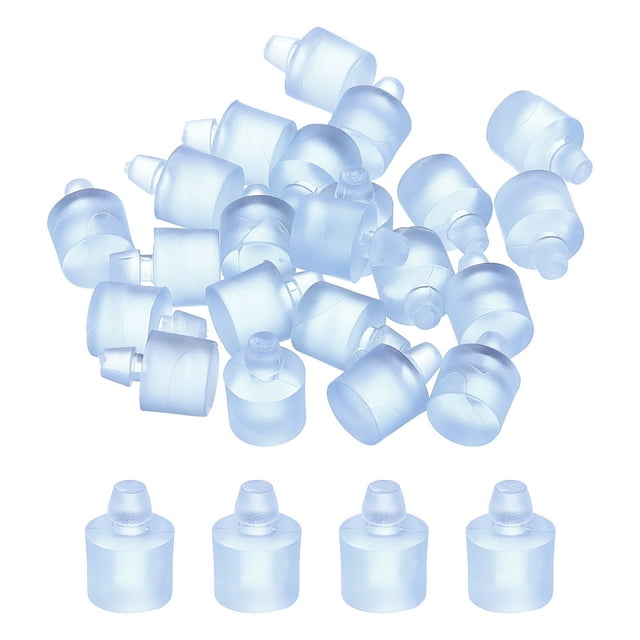 Lot de 76 Pare-Chocs de Table en Verre 5,5 Mm/0,22 Pouces avec Tige, Convient à 1/4 Po, Transparent