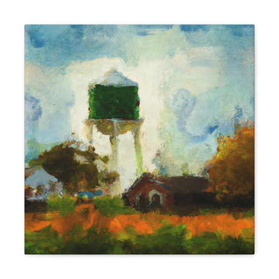 Water Tower Impressionism - Canvas