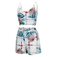 thumbnail image 3 of Babysbule Women Shorts Fashion Women Printed Sleeveless Camis V-Neck Blouse+Shorts Pants Set, 3 of 9