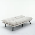thumbnail image 5 of Sesslife 71" Velvet Futon Sofa Bed with Adjustable Armrests, Convertible Futon Couch, Sectional Couches for Living Room, Bedroom, Apart, Office, 3-Level Adjustable Backrest(White), 5 of 9