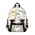 thumbnail image 3 of Tractor and Fences White Pattern Cute School Backpack Bag for School with Padded Back and Adjustable Shoulder Straps 15.25"x11.5"x5.25", 3 of 5