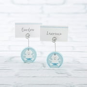 Baby Boy Blue Place Card Holder - Set of 36 - Perfect Baby Shower Favor & Decoration