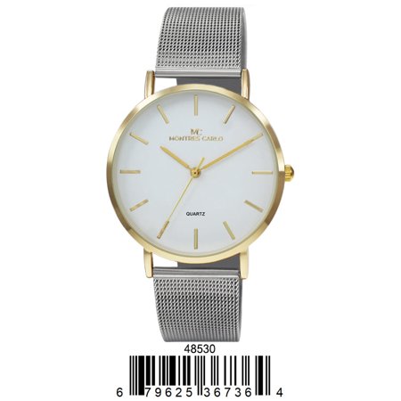 Gold/Silver/White 41mm-milano-expressions-mesh-band-watch-4853