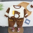 thumbnail image 2 of NAFUU Toddler Baby Boy Fall Winter Clothes Long Sleeve Crewneck Pullover Casual Pants Set Stylish Cartoon Cute Boys Two Piece Outfits Trendy Cute Outfit 2-3 Years, 2 of 4