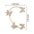 thumbnail image 3 of PULLIMORE Women Butterfly Ear Clips Bling Zircon Earrings Cuff Fashion Jewelry Gifts (Gold, Left Ear), 3 of 8