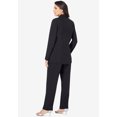thumbnail image 2 of Roaman's Women's Plus Size Long Sleeve Ten-Button Shawl-Collar Pant Suit – 2-Piece Pant Set, 2 of 4