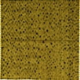 thumbnail image 1 of Ahgly Company Machine Washable Indoor Square Oriental Yellow Modern Area Rugs, 5' Square, 1 of 4