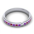 thumbnail image 3 of 0.30 Carat Forme Ronde Améthyste & Rubis Rouge Pierres Précieuses Beautifuling Bande d'Éternité de Mariée pour les Femmes Solide 14K Or Blanc Taille 10.5 par Diamond-Capitals, 3 of 8