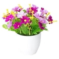 thumbnail image 2 of Potted Artificial Flowers in White Pot, Fake Floral Arrangement for Home, Office and Desktop Decoration, 2 of 5