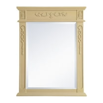 Elegant Decor Wood Frame Mirror 28 Inch X 36 Inch In Light Antique Beige