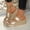 #0083-Gold, variant on Women's Open Toe Wedge Slides, Fashion Metallic Slippers, Lightweight Design for Indoor Outdoor Activities Gift