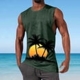 thumbnail image 2 of BRGZLK Mens Tank Top Summer Beach Pullover Casual Sports Tropical Hawaiian Sleeveless T-Shirt American Flag Palm Tree Print Workout Muscle Gym Round Neck Vest, 2 of 6
