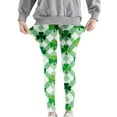 thumbnail image 5 of Auroural Girls Leggings Size 6-7 Girls St. Patrick's Day Printed Pants High Waist Stretchy Soft Tights 6 Years Green, 5 of 7