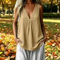 thumbnail image 2 of Breezora Womens Summer Loose V Neck Sleeveless Tank Top Solid Lightweight Breezy Casual Blouse, 2 of 6