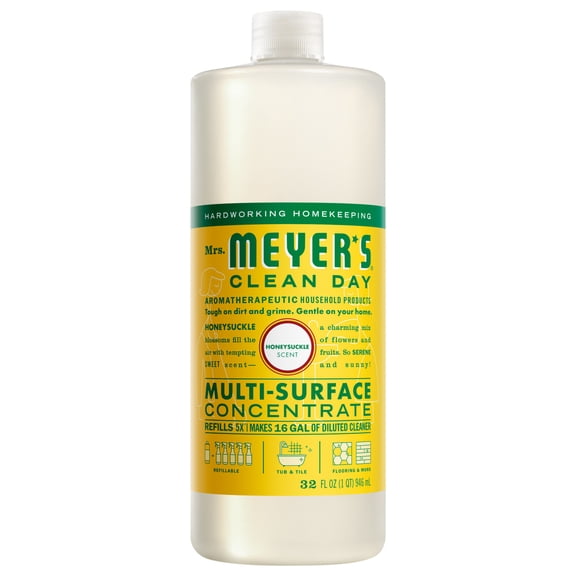 Mrs. Meyer's Clean Day Multi-Surface Everyday Concentrate, Honeysuckle Scent, 32 Fl Oz Bottle