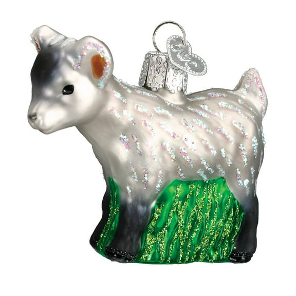 Old World Christmas Farm Animals Glass Blown Ornaments for Christmas Tree,Pygmy Goat