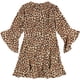 thumbnail image 2 of bar III Vestido con volantes y mangas acampanadas para mujer, marrón, 10, 2 of 2