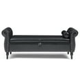 thumbnail image 2 of Modern Faux Leather End of Bed Storage Bench with Rolled Arms, Flip Top Upholstered Storage Ottoman Nailhead Trimmed Sofa Stool with Solid Wood Legs for Bedroom Living Room, 2 of 13