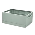 thumbnail image 1 of Caja de almacenamiento plegable Zulema con tapa Cesta de plástico verde, 1 of 7