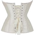 thumbnail image 4 of Women's Bustier Corset Top Sexy Lingerie Sets Black Satin Waist Cincher, 4 of 4