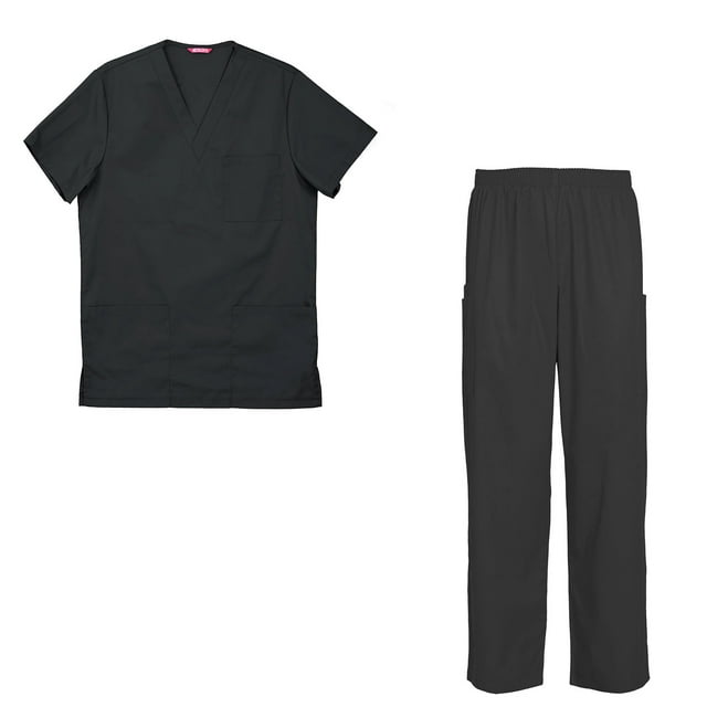 Men's Scrubs Set Scrub Top and Pants Scrubs Set