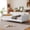 Beige, variant on Noble House Havina Queen Upholstered Daybed, Button Tufted Linen Sofa Guest Bed with Slat Support Frame, Beige