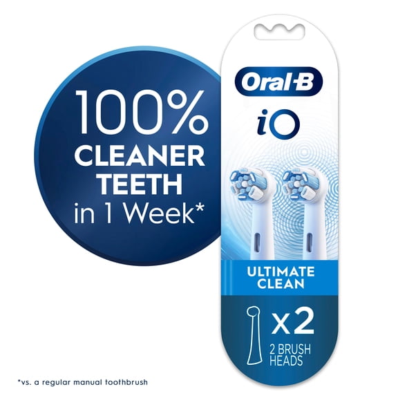 Oral-B Toothbrush Heads, iO Ultimate Clean Replacement Brush Heads, White, 2 count