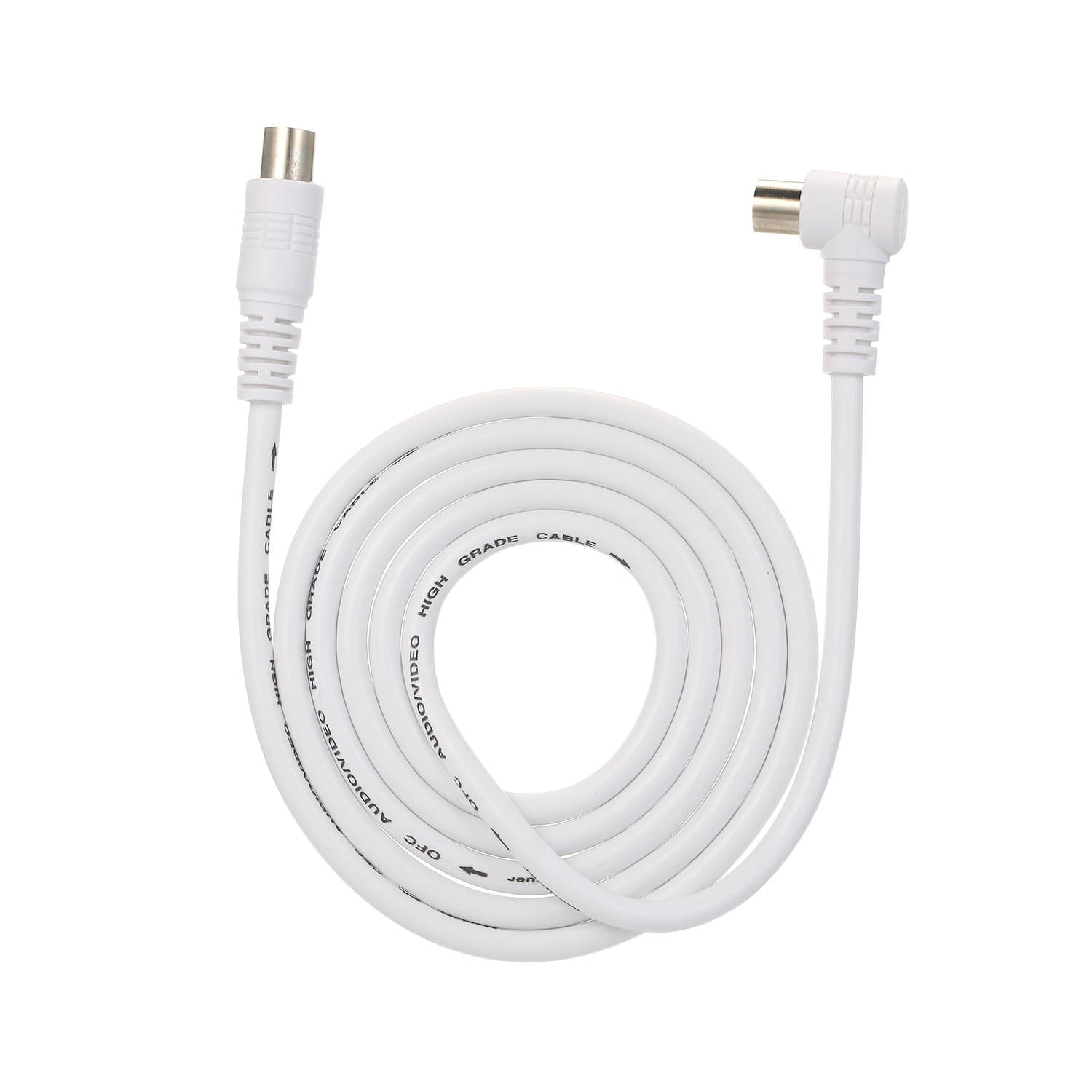 Maincore 1m Long TV RF Extension Cable Male to Female with Male to Male Coupler Adapter Coax Cord Gold Flashed Contacts Freeview Aerial Antenna Lead 1m, White 