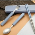 thumbnail image 3 of Meitianfacai Eating Utensils Tableware Set, 3pcs/set Spoon Fork Chopsticks Stainless Steel Travel Cutlery Tableware Box, 3 of 3