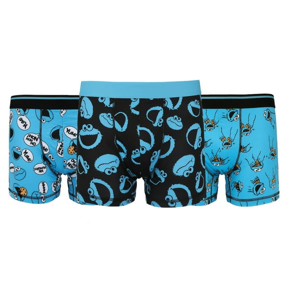 Sesame Street Cookie Monster Men's 3-Pack Boxer Briefs-XL