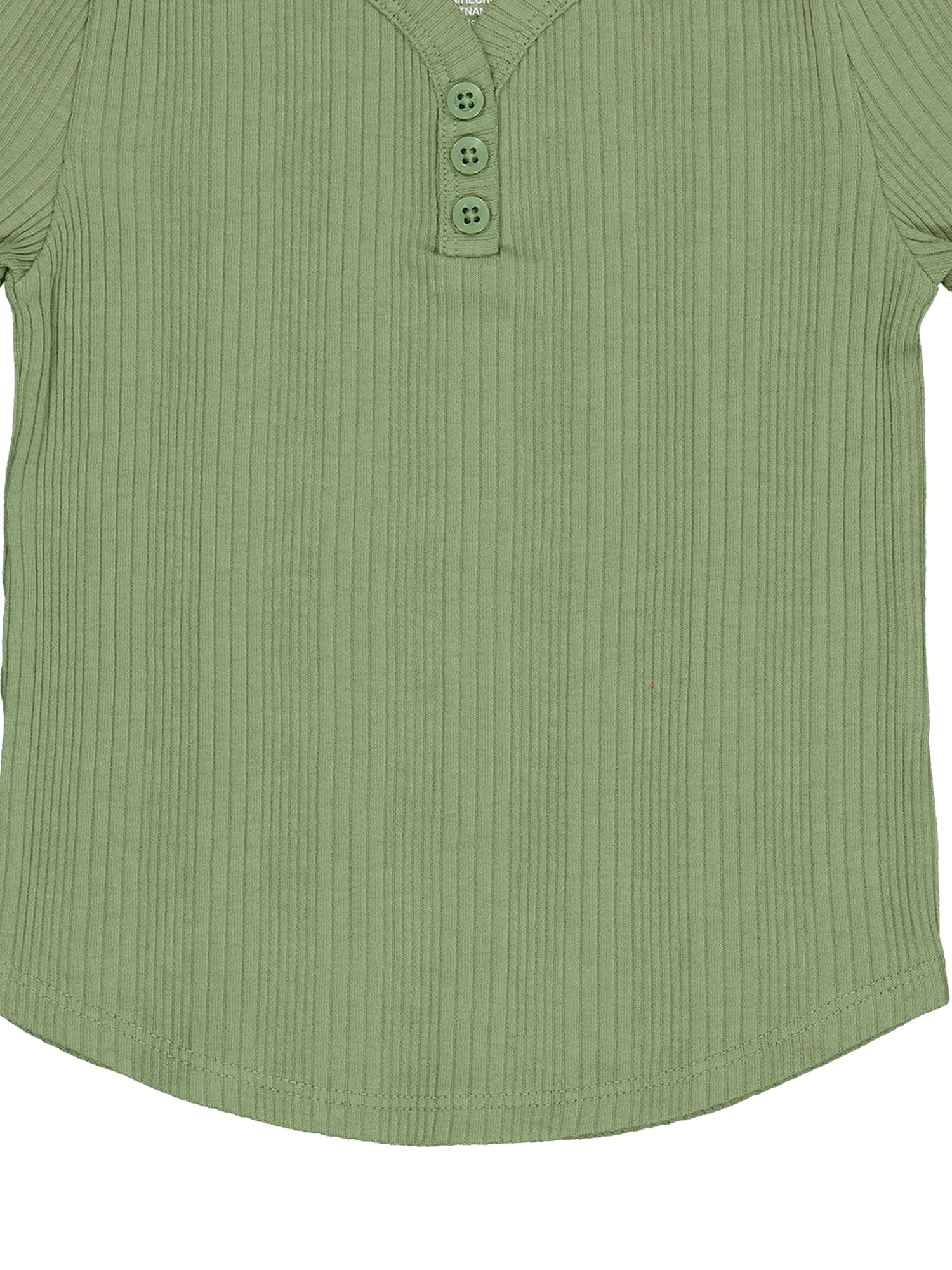 Wonder Nation Girls Short Sleeve Henley Knit Top, Sizes 4-18 & Plus
