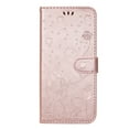 thumbnail image 4 of Compatible With iPhone 14 Pro Max Wallet Case Full Coverage Dustproof Card Pocket PU Leather Cute Flower Knurling Wrist Strap Shockproof Lightweight Luxury Phone Cover,Rosegold, 4 of 11