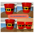 thumbnail image 7 of 8.32" Christmas Bucket, Plastic Santa Belt Buckets Red Round Tubs with Handles for Parties Storage Classroom Party Favors Crafts, Christmas Decorations, Pack of 4, 7 of 7